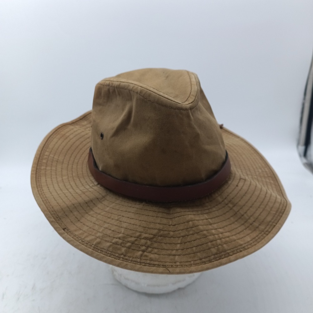 Stetson Mens Tan Cotton Canvas Outdoor Safari Sun Hat Made in USA Small - Picture 4 of 8